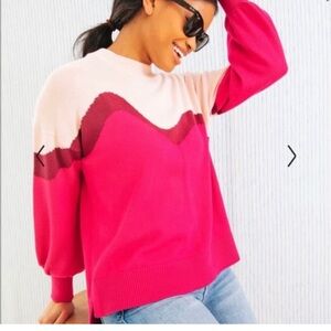 Tuckernuck Pink Jersey Stripe Sweater Size medium